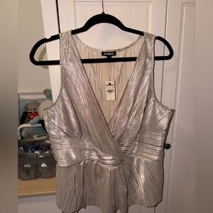Express Shimmering Silver Women's Blouse
